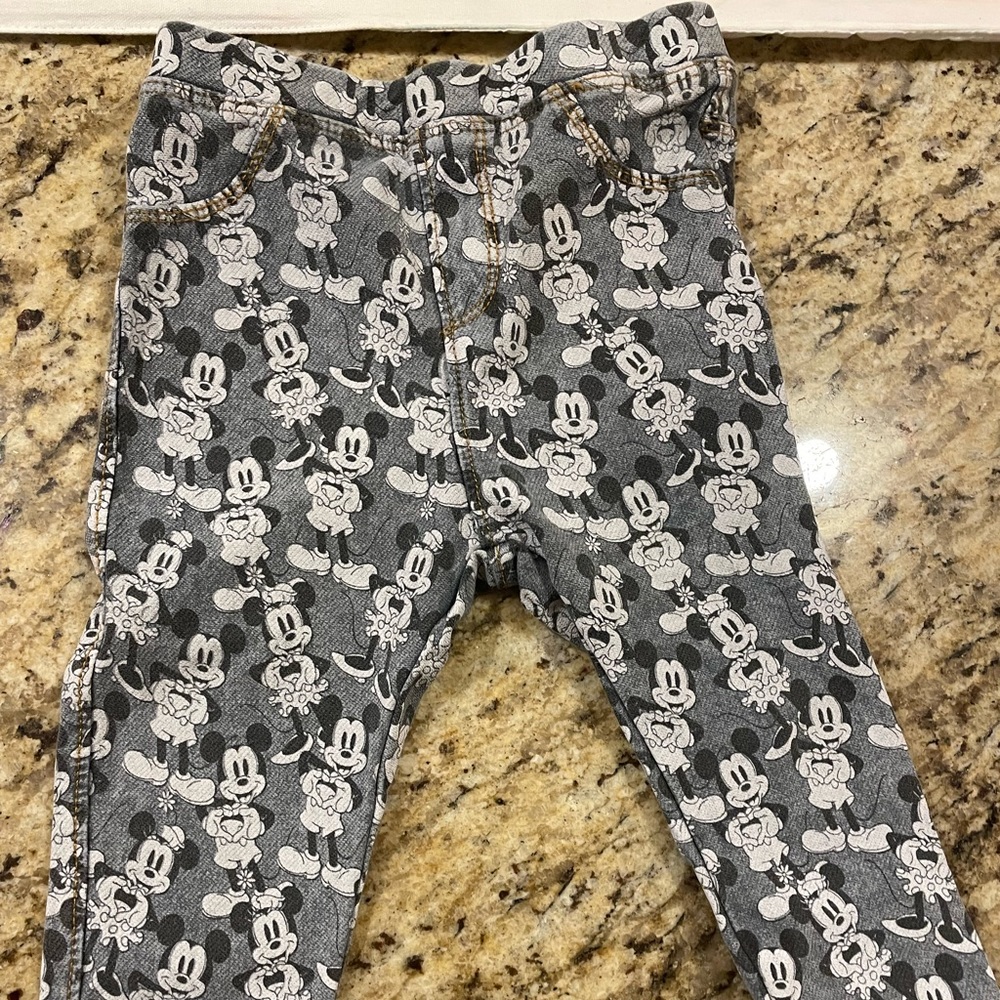 Zara jeggings Minnie Mouse & Mickey Mouse 9-12 months